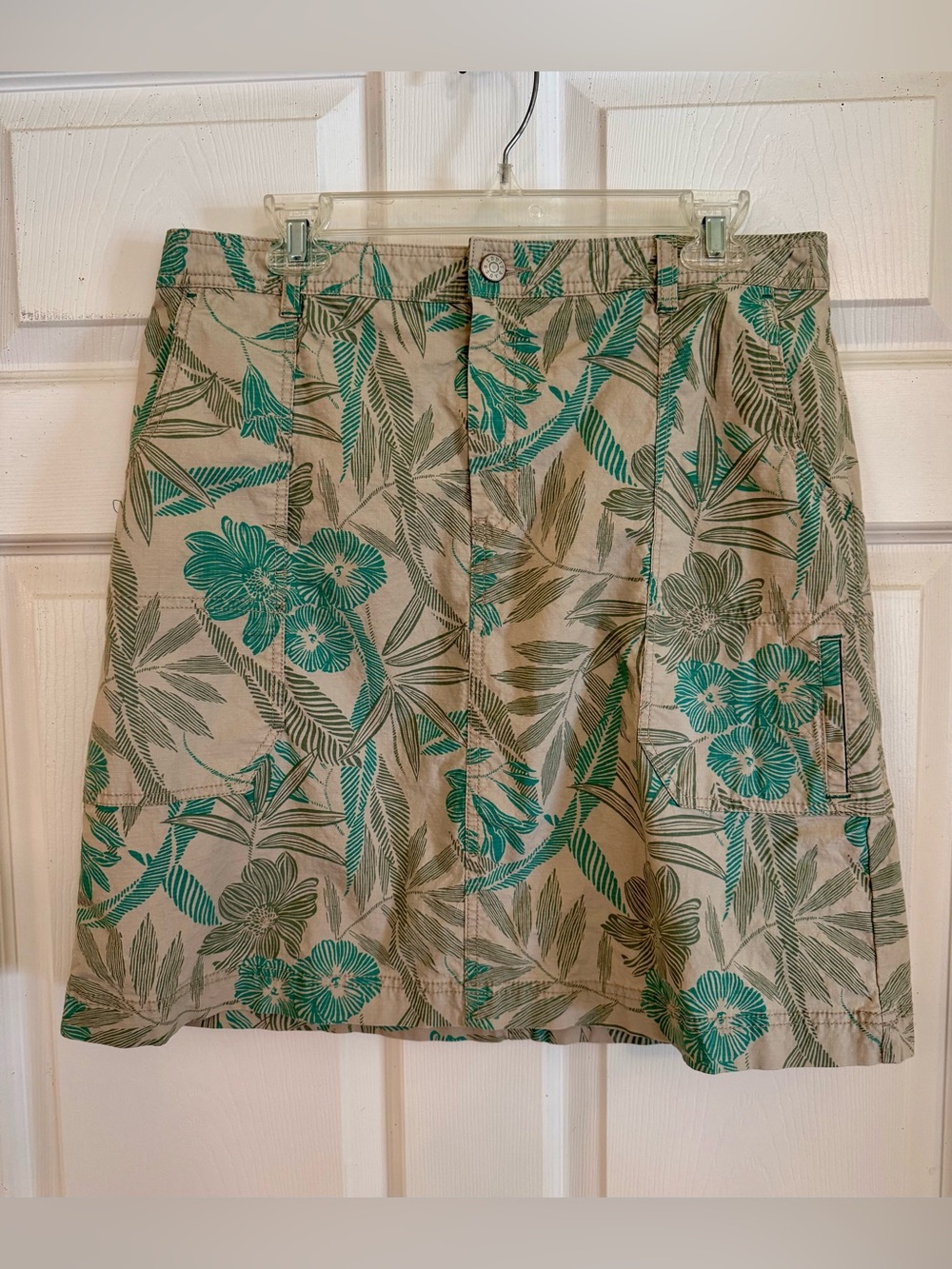 Women’s Eddie Bauer Tropical Floral A-Line Skirt - Size 12 - Cotton/Spandex - Picture 2 of 13
